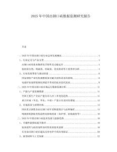 2025年中國出鋼口磚數(shù)據(jù)監(jiān)測研究報告
