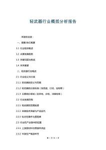 輕武器行業(yè)概括分析報(bào)告