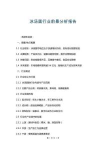冰湯圓行業(yè)前景分析報(bào)告