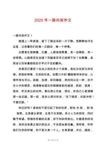 2025年一路向前作文
