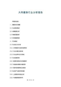 大偉健身行業(yè)分析報(bào)告