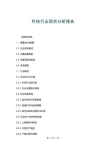 針紡行業(yè)現(xiàn)狀分析報告