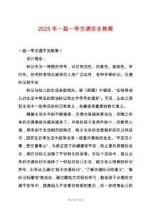 2025年一盔一帶交通安全教案