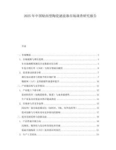 2025年中國(guó)貼面型陶瓷濾波器市場(chǎng)調(diào)查研究報(bào)告