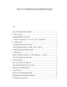 2025年中國熱網(wǎng)加熱器市場調(diào)查研究報(bào)告