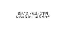 品牌廣告（初級）營銷師防范虛假宣傳與誤導性內(nèi)容