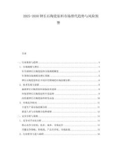 2025-2030鉀長(zhǎng)石陶瓷原料市場(chǎng)替代趨勢(shì)與風(fēng)險(xiǎn)預(yù)警