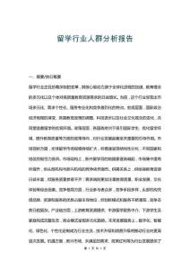 留學(xué)行業(yè)人群分析報告