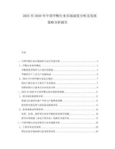 2025至2030年中国甲酚行业市场深度分析及发展策略分析报告