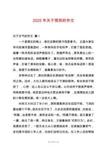 2025年關(guān)于憤怒的作文