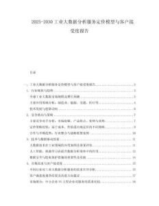 2025-2030工業(yè)大數(shù)據(jù)分析服務(wù)定價(jià)模型與客戶接受度報(bào)告