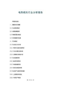 電熱相關行業分析報告
