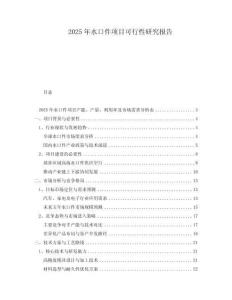 2025年水口件項(xiàng)目可行性研究報(bào)告