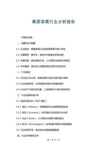 泰國急需行業分析報告