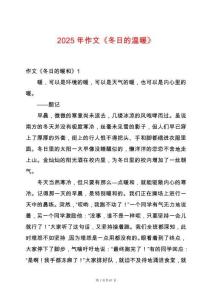 2025年作文《冬日的溫暖》