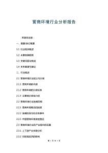 營商環境行業分析報告