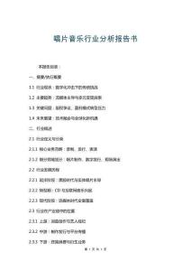 唱片音樂行業(yè)分析報(bào)告書