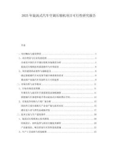 2025年旋渦式汽車空調(diào)壓縮機(jī)項(xiàng)目可行性研究報(bào)告
