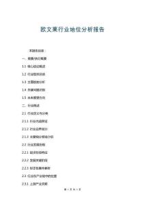 歐文萊行業(yè)地位分析報告