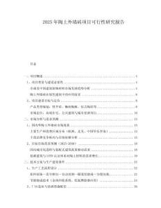 2025年陶土外墻磚項目可行性研究報告