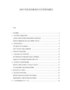 2025年醫(yī)用夾板項目可行性研究報告