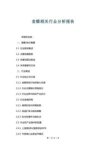 金額相關(guān)行業(yè)分析報(bào)告