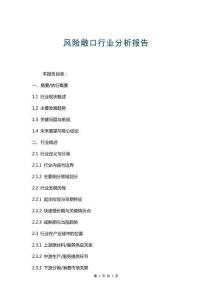 風(fēng)險(xiǎn)敞口行業(yè)分析報(bào)告