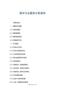 租車行業(yè)裂變分析報告