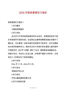2025年信息管理實(shí)習(xí)報(bào)告