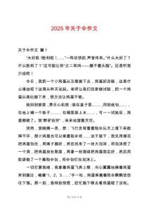 2025年關(guān)于傘作文