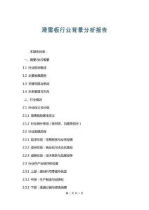 滑雪板行业背景分析报告