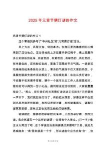 2025年元宵節(jié)猜燈謎的作文