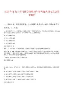 2025年東電三公司社會招聘歷年參考題典型考點含答案解析