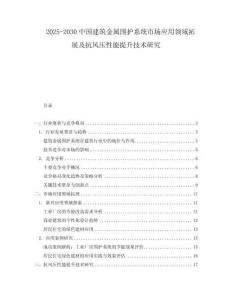 2025-2030中國建筑金屬圍護系統(tǒng)市場應用領域拓展及抗風壓性能提升技術研究