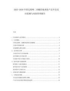 2025-2030中國克霉唑二丙酸倍他米松產(chǎn)品不良反應(yīng)監(jiān)測(cè)與風(fēng)險(xiǎn)管理報(bào)告