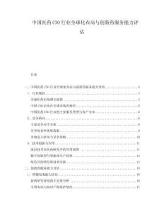 中國醫(yī)藥CXO行業(yè)全球化布局與創(chuàng)新藥服務(wù)能力評(píng)估