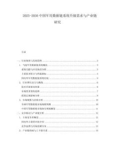 2025-2030中國軍用數(shù)據(jù)鏈系統(tǒng)升級(jí)需求與產(chǎn)業(yè)鏈研究