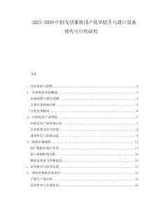 2025-2030中國光伏銀粉國產(chǎn)化率提升與進(jìn)口設(shè)備替代可行性研究