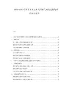 2025-2030中國(guó)軍工核技術(shù)民用轉(zhuǎn)化政策支持與風(fēng)險(xiǎn)防控報(bào)告