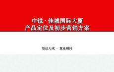 中銳·佳城國際大廈產品定位及初步營銷方案