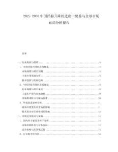 2025-2030中國浮船升降機(jī)進(jìn)出口貿(mào)易與全球市場布局分析報告