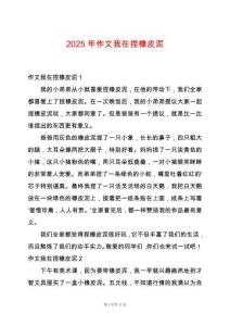 2025年作文我在捏橡皮泥