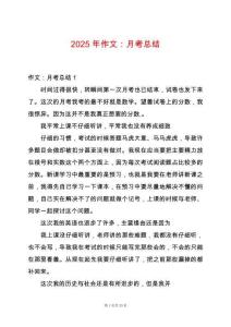 2025年作文：月考總結(jié)
