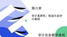 審計(jì)實(shí)務(wù)教學(xué)案例 第2版 課件  第六章 審計(jì)重要性：凱迪生態(tài)審計(jì)案例