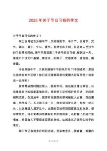 2025年關(guān)于節(jié)日習(xí)俗的作文