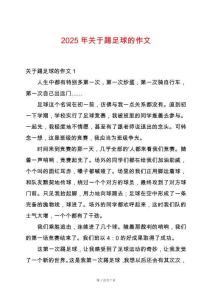 2025年關于踢足球的作文