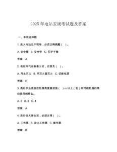 2025年電站安規(guī)考試題及答案