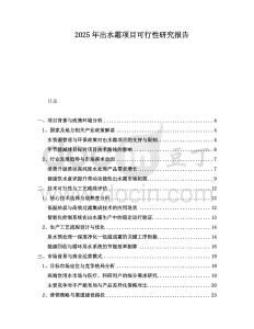 2025年出水霜項(xiàng)目可行性研究報(bào)告