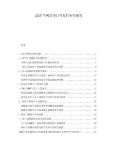 2025年風(fēng)鈴項(xiàng)目可行性研究報(bào)告