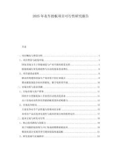 2025年衣車抬板項目可行性研究報告